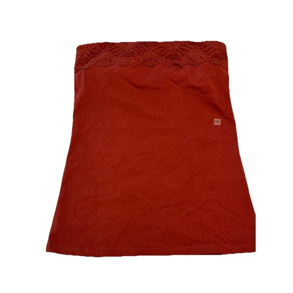 NEW y2k 2000s XS Express lace trim Camisole Tube Top   Red  shelf bra - Picture 2 of 8
